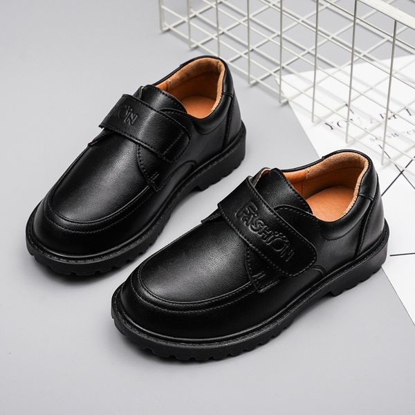 

boys' show children's black british style student 2021 boys' small shoes leather soft sole