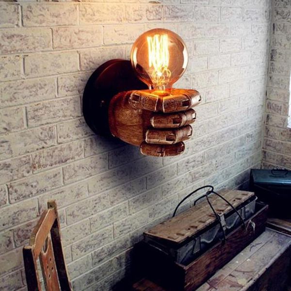 

outdoor wall lamps handheld lamp holder vintage fist hand held vanity e27 light rack loft retro living room bedroom stairs decor rh