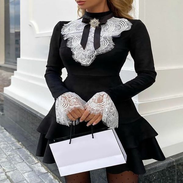 

women's lace skirt, long sv and ruffl, retail classic miniskirt, sexy, rotic, fashion, 2021, Black;gray