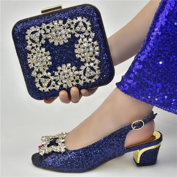 

dress shoes 2021 dark blue ladies with handbag set african women's pumps and clutch bag sandals buty damskie 938-6 height 5.5cm, Black