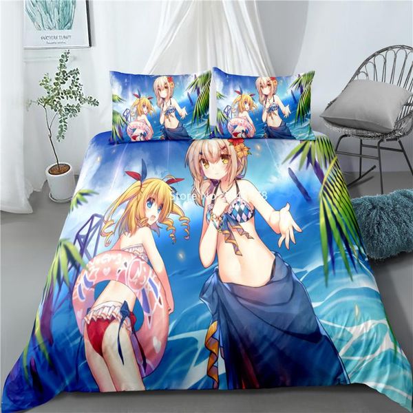 

home textiles bedding games blue line cartoon pattern comfortable duvet covers and pillowcases luxury girls bedroom decor sets