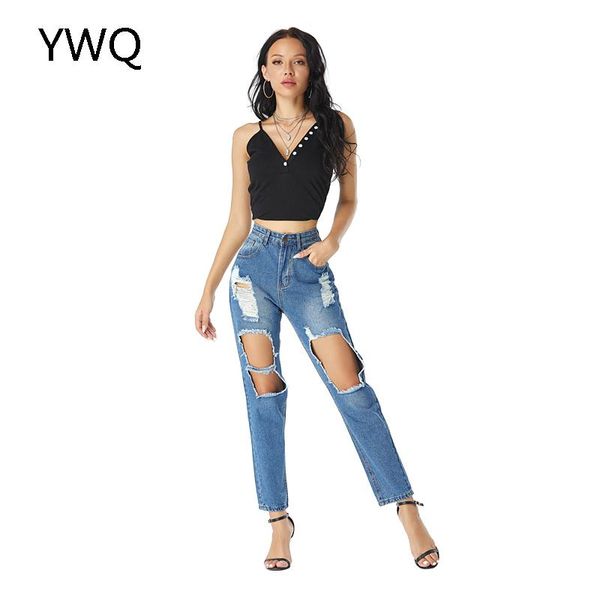 

ripped baggy pants for women high wasted jeans streatwear cargo vintage korean straight leg trousers women's, Blue