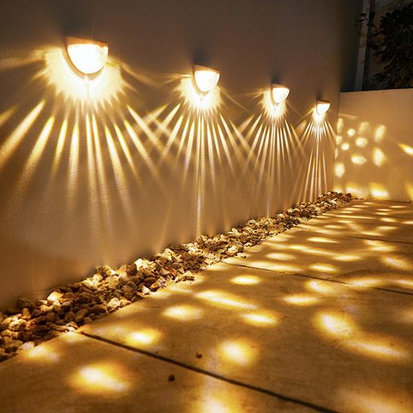 

solar lamps led lamp outdoor courtyard decoration staircase waterproof ip55 wall light creative shadow night