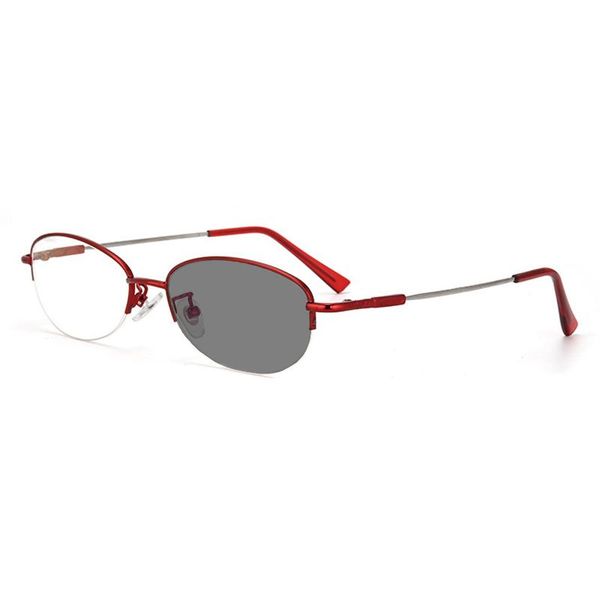 

sunglasses women metal semirim memory pochromic reading glasses female shades sun hyperopia presbyopic dark 0,+0.5~+4, White;black