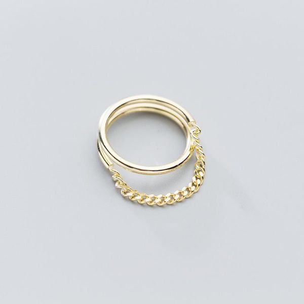 

cluster rings 925 sterling silver korean simple fashion spiral chain for women female temperament multi-layer creative hand jewelry 2021, Golden;silver