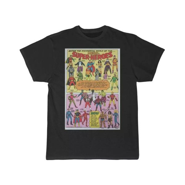 

mego superheroes ad 2 men's short sleeve tee, White;black