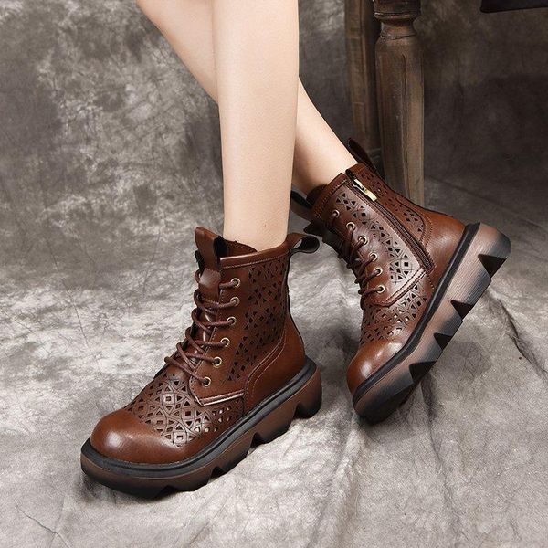 

boots lucyever 2021 summer gladiator sandals women fashion ankle zip hollow out booties woman comfort non-slip breathable rome shoes, Black