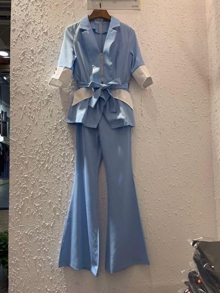 

women's two piece pants jk5191 fashion sets 2021 runway luxury european design party style clothing, White