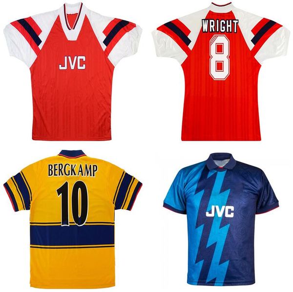 

1992 1993 1994 1995 1996 1997 ian wright tony adams retro soccer jersey 93 94 anelka bergkamp merson smith home away classic vintage, Black;yellow