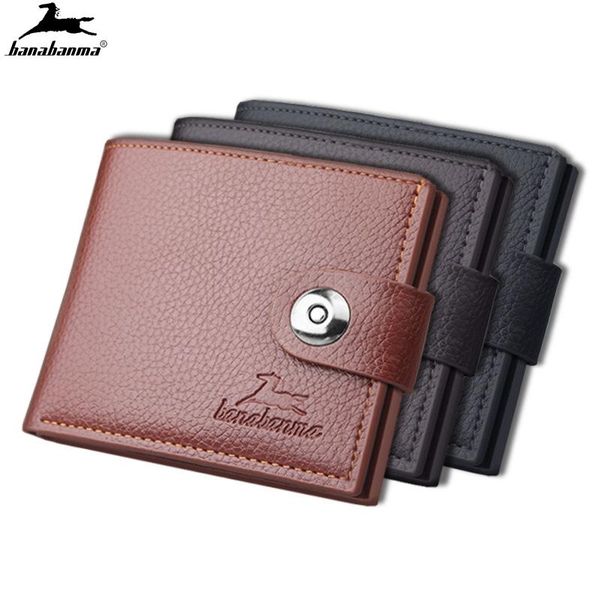 

wallets men's wallet hasp short for men made of natural leather pu card holder perfect you magnetic purses small, Red;black