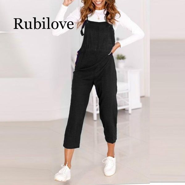 

women's jumpsuits & rompers rubilove bib overalls for women backless jumpsuit strap slim trousers playsuit summer casual ankle-length p, Black;white