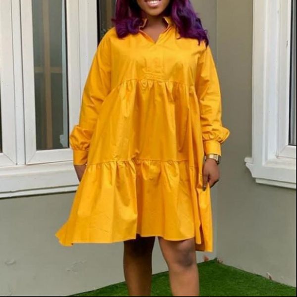 

women loose womens dresses long sleeves large size ladies casual fashion knee length african trending spring summer female robes, Black;gray
