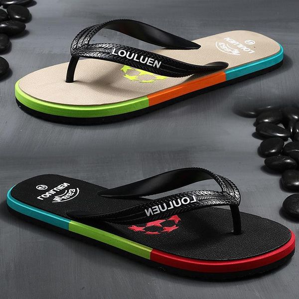 

slippers weh flip flops men designer 2021 fashion summer beach flat shoes outdoor breathable bathroom slip on man, Black