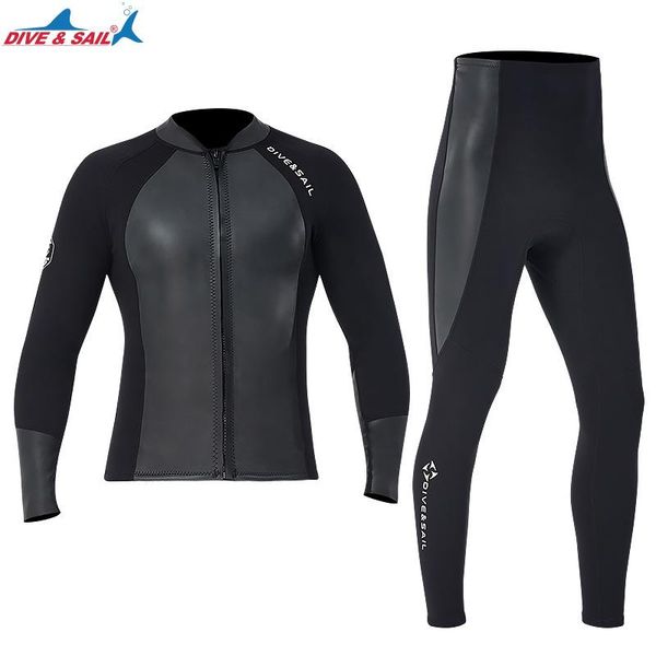

swim wear 2mm neoprene leather diving ankle-length pants & jacket men woman scuba snorkeling swimming rowing sailing surfing warm
