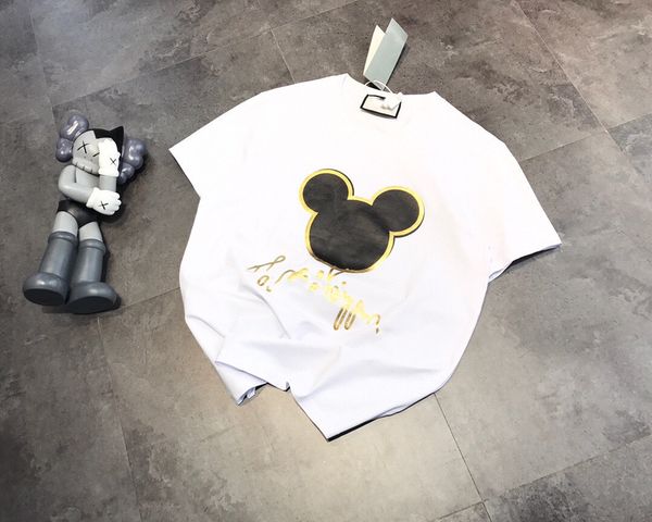 

21 summer fashion you have money gilded black t-shirt smooth fabric loose leisure, White