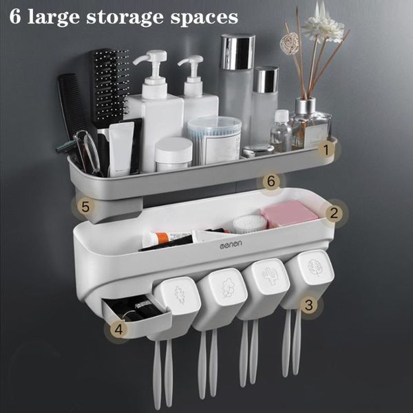 

bath accessory set wall-mounted toothbrush rack wall hanging bathroom creative mouth cup punch-gargle holder
