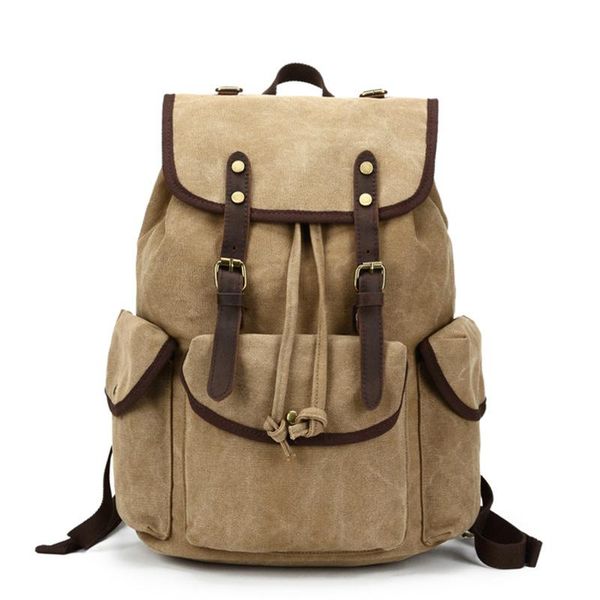 

backpack retro men's canvas mountaineering bag casual large-capacity hiking