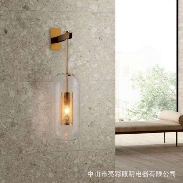 

wall lamp nordice crystal luminaria living room decoration stone bedroom light glass ball corridor bedside dining