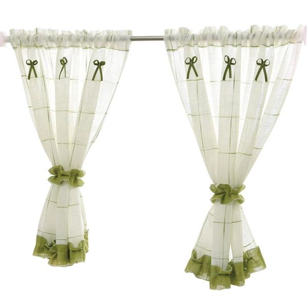 

curtain & drapes pastoral style short curtains pelmet window sheer kitchen white tulle for living room bedroom coffee yarn door
