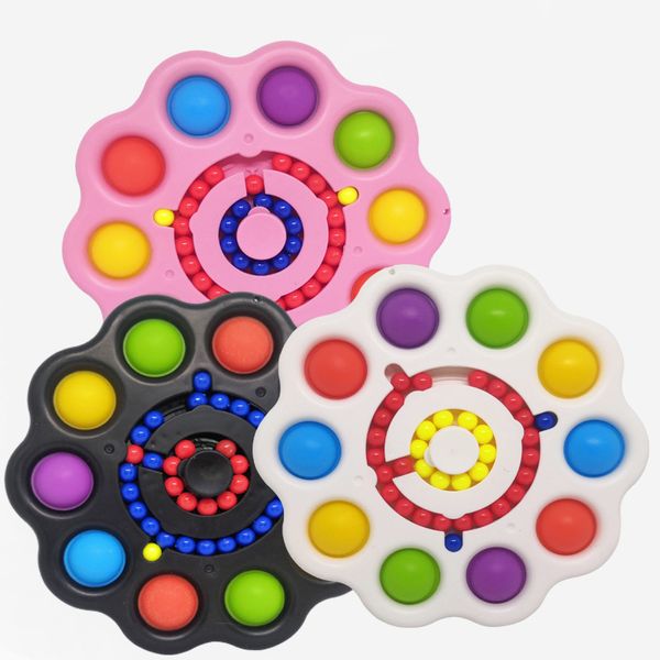 Fidget Toys Fingertip Spinner Gyro Bubble Bubble Magic Bean 2 em 1 Adulto Relief Tool Ferramenta Crianças Brinquedo Educacional Presentes