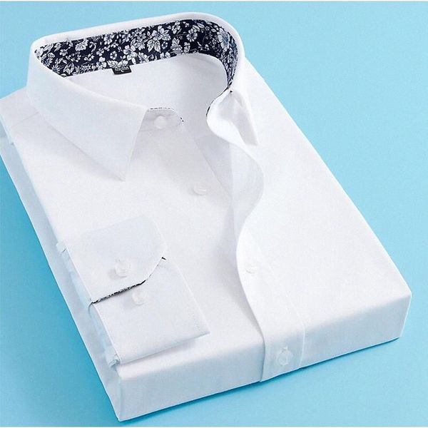 

men's tailored fit non-iron solid button down dress shirt navy 18.0/34 dap034b s849#, White;black