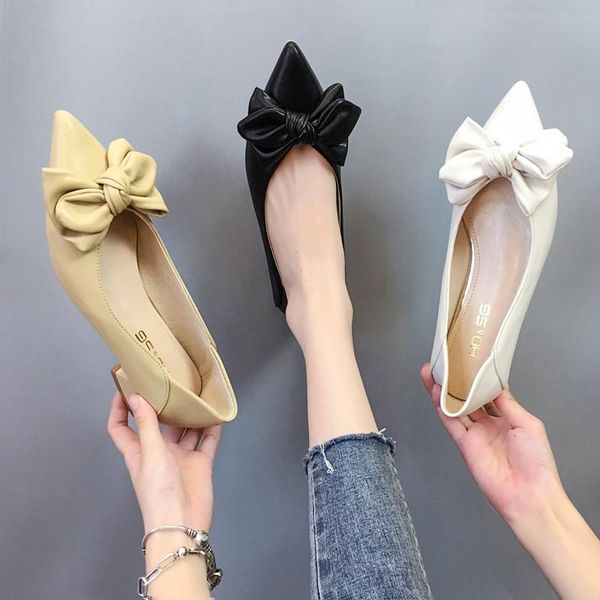 

dress shoes shallow mouth woman office ladies 2021 gold heels all-match pumps slip on pointed wedge footwear chunky san, Black