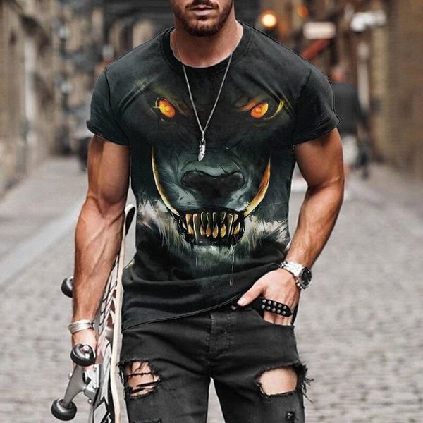 

men's tee t shirt 3d print graphic round neck casual daily 3d print short sleeve fashion designer cool comfortable gray m8dh#, White;black