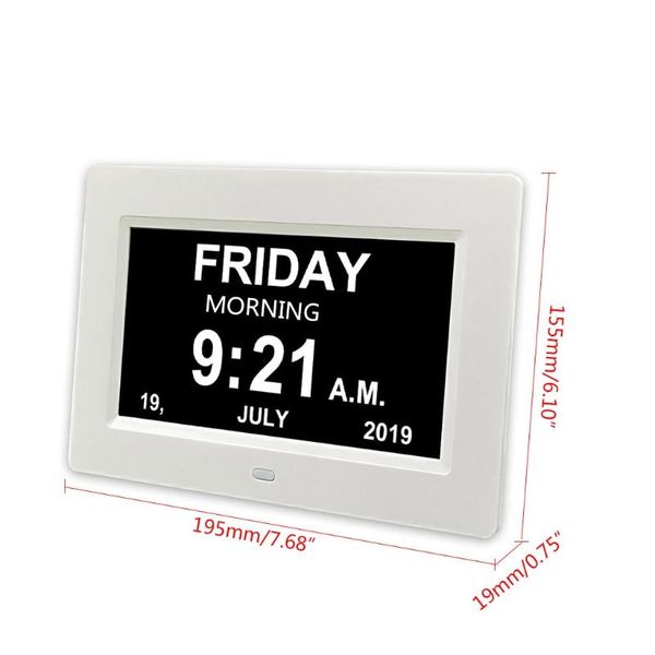 

"inch digital clock calendar with date day reminder for elderly and children 51bd timers