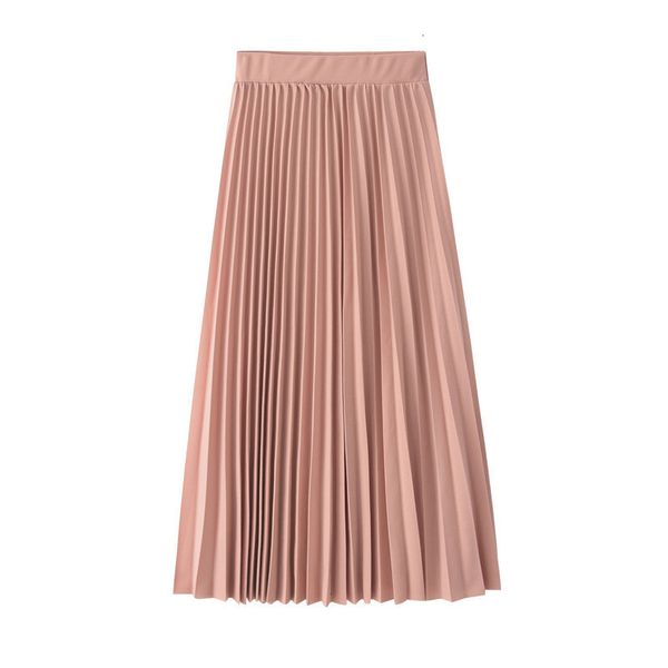 

Skirts skirts Spring Maxi Long Pleated Skirt Autumn A-line Korean Nude Pink Womens street 9W3J, Black