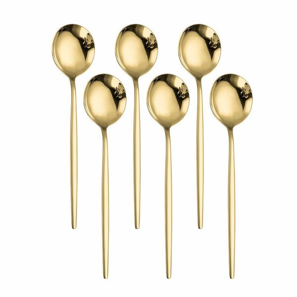 

dinnerware sets tableware gold flatware spoon set stainless steel western dinner knife fruit fork teaspoon 6-piece golden cutlery