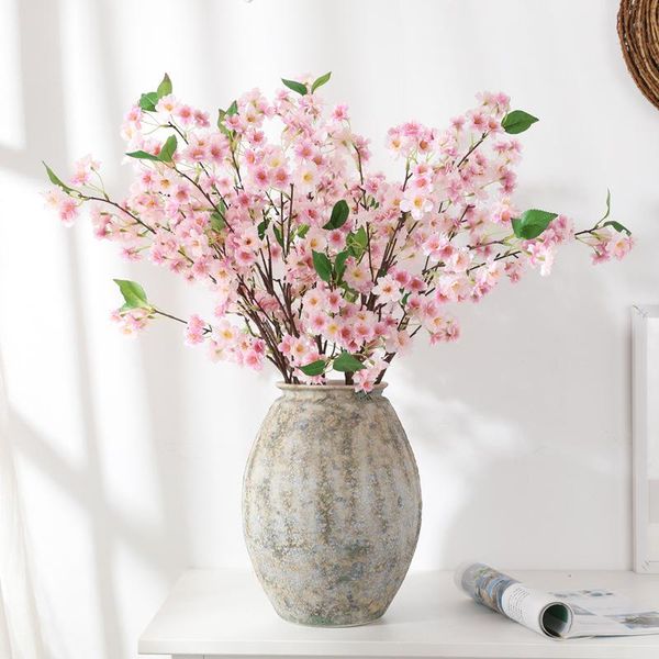 

artificial flowers silk cherry blossoms bouquet home decor wedding living room decoration accessories gifts for mother's day decorative