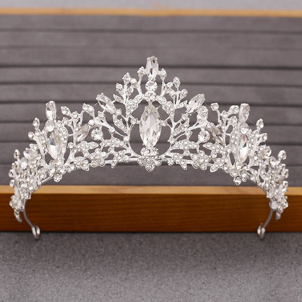 

silver color crystal rhinestone bridal crown tiara head accessories bridal crown wedding tiara crystal headpiece ornament, Golden;silver