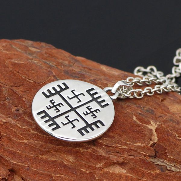 

no fading titanium steel slavic pendant simple rune necklace accessories women's clavicle chain, Black