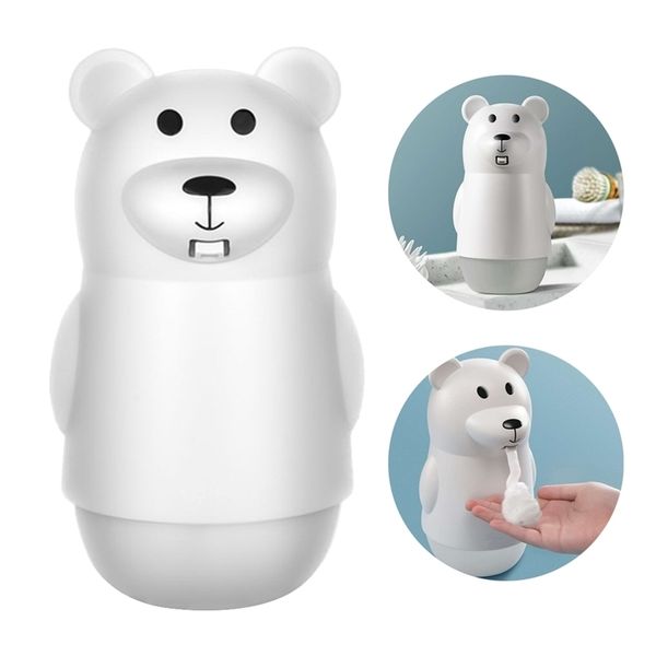 Soap Dispenser Bonito Bear Forma Infravermed Sensor Indlessless, 10oz / 300ml USB Recarregável Espuma 211206