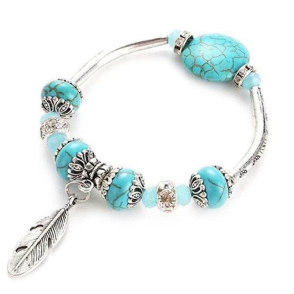 

women's abacus beads tibetan silver turquoise charm bracelets dymtqb044 fashion gift national style women men's diy bracelet, Golden;silver