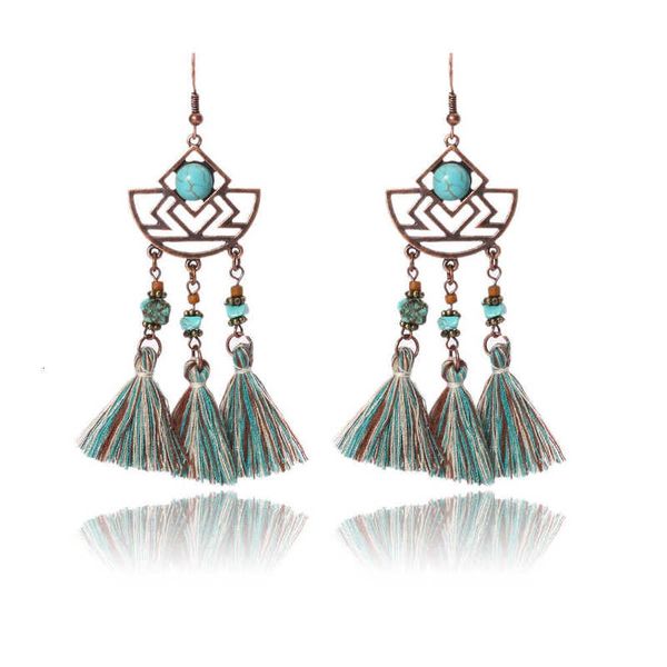 

earring royal style beautiful and generous bohemian tassel earrings hy-7401-1, Golden