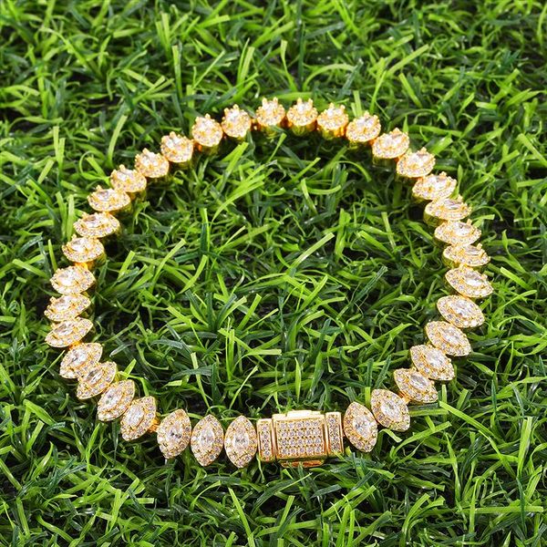 

chains 2021 arrival 8mm tennis chain hop hip jewelry for women necklace brass 14k rose gold plated cz, Silver