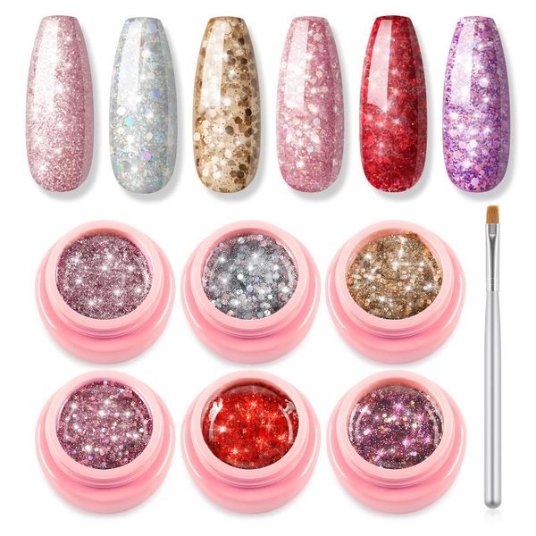 

nail art kits set 6pcs color uv gel semi permanent hybrid varnish polish for manicure long lasting design