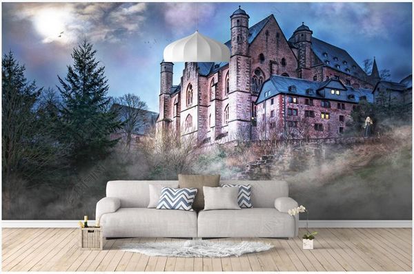 

wallpapers 3d po wallpaper for walls in rolls custom mural european castle forest blue landscape living room home decor wall paper