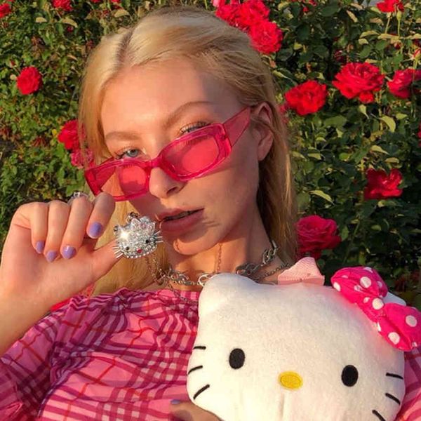 

luxury designer sunglasses women rectangle retro vintage brand designer glasses for uv400 eyewear, White;black