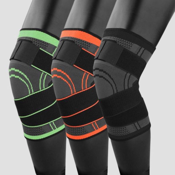 

2pcs sports kneepad men pressurized elastic knee pads support fitness gear basketball volleyball brace protecto elbow &, Black;gray