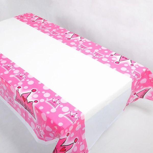 

1.08x1.8m princess crown pe disposable table cloth waterproof plastic birthday theme party cover supplies decoration covers