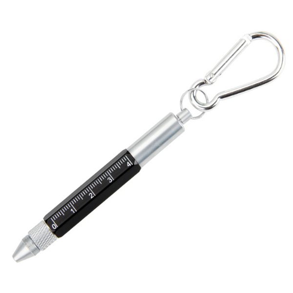 Metal Ballpoint caneta chave de fenda hexagonal keychain caneta de tela de toque com chaveiro escala caixa de frasco multifuncional ferramenta ao ar livre