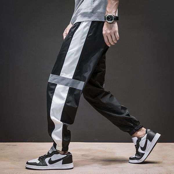 

harem pants men sweatpants ankle-length plus size drawstring mens korean style new fashion loose casual males trousers simple, Black