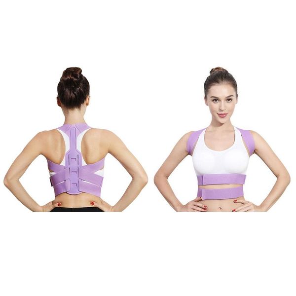 

back support 1 purple code belt adjustable posture correction device shoulder lumbar, Black;blue