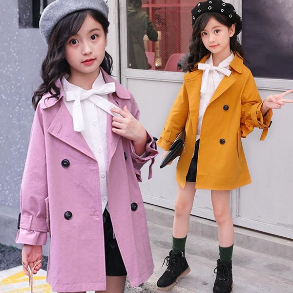 

trench coat girl clothing 2021 fashion windbreaker enfant school fall kids clothes korean style 3 4 5 6 7 8 9 10 11, Blue;gray