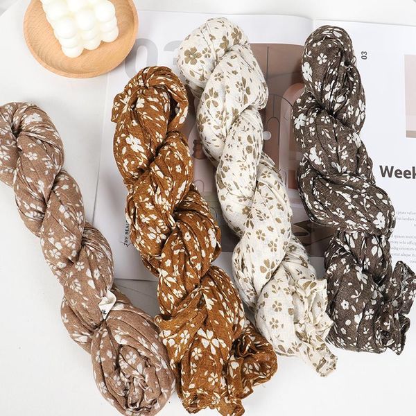 

ethnic clothing islam modal hijab scarf multi-style printed cotton and linen soft turban head wraps for women islamic headscarf scarves 180x, Red