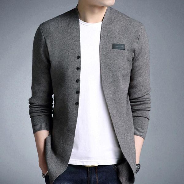 

men's sweaters men spring autumn fashion thin sweater coats slim fit v-neck cardigan clothing male casual knitted jackets, White;black