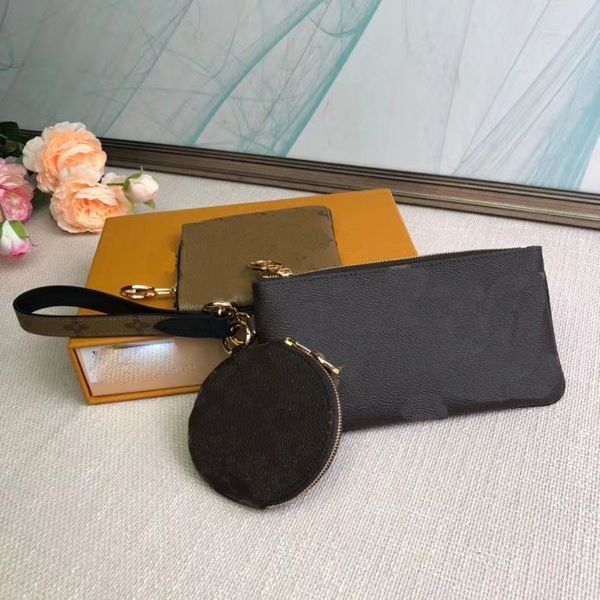 

3pcs sling bags women leather coin purses with id card holder short wallets flower zip purses