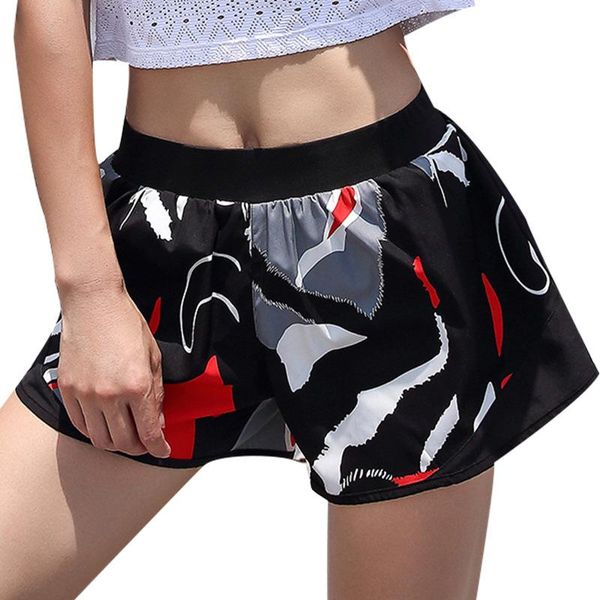 

women's shorts summer casual digital printing women 2021 slim breathable workout clothes black loose plus size s-3xl, White;black